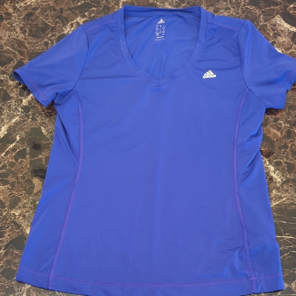 Adidas Blue Fitted Short Sleeve Tee